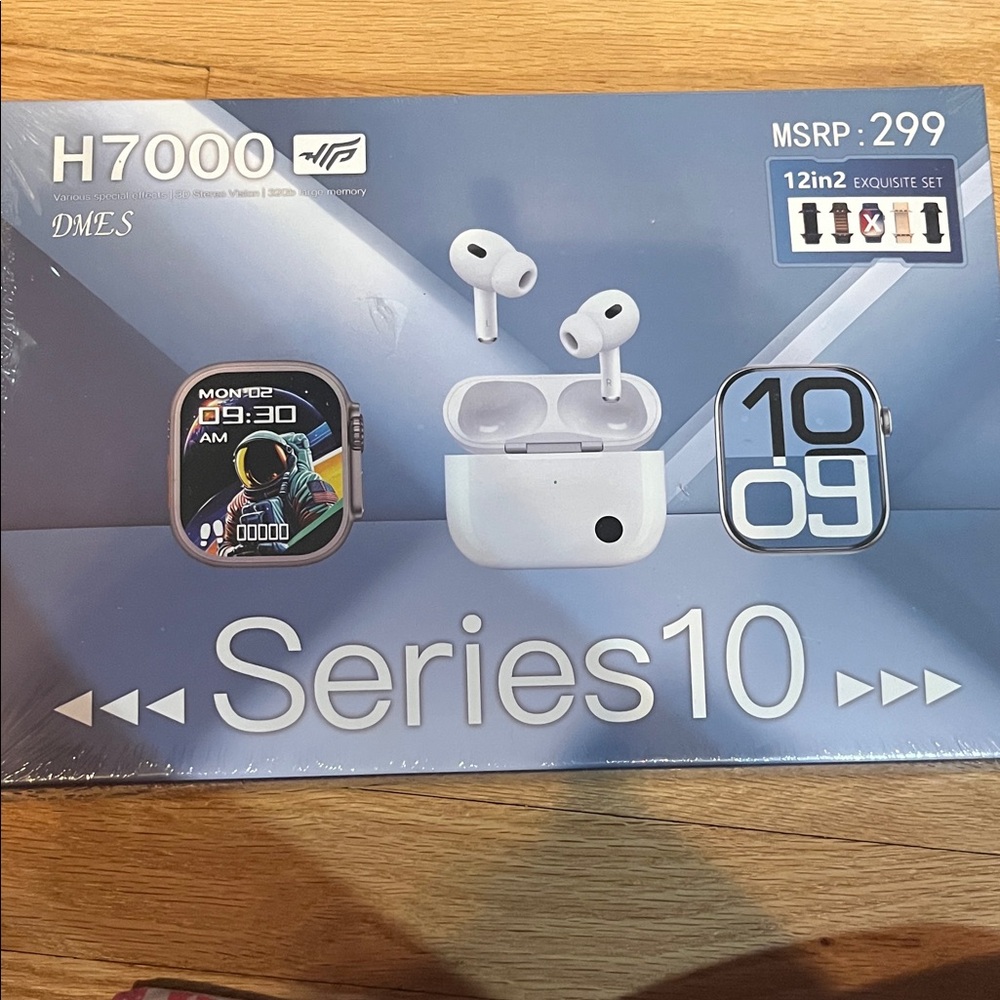 Series10 Smartwatch and Earbuds Set - White
